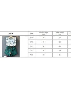 2020 New Summer Girls Green Cute Sleeveless Children's Floral Children's Clothing Girls Tops + Shorts 2 Sets Of Free Shipping