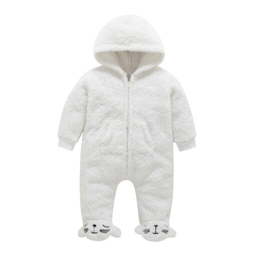 Baby Romper For Newborns New Born Baby Clothes Newborn Infant Baby Boy Girl Hooded Cartoon Flannel Romper Jumpsuit Warm Clothes