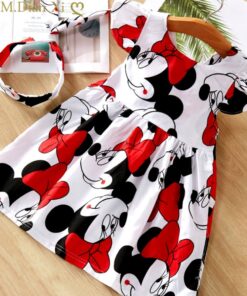 2020 New Fashion Baby Girls Dress Summer Dress Cartoon Minnie Mouse Dress Princess Dress Children's Girl Clothing 1-6 Years