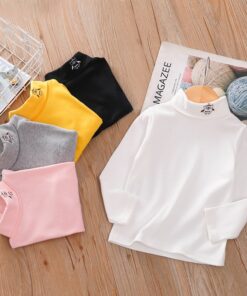 Toddler Children's Clothing TOPS Boys and Girls Autumn Winter Turtleneck Bottoming Shirt Baby Long-Sleeved T-shirt Autumn Kids