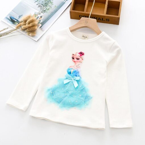 Baby Girls T Shirts Autumn Casual Princess Clothes Toddler Kids Long Sleeve Blouse Tops Children Clothing T-shirt Cotton