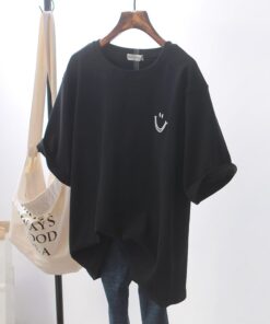 2020 t-shirt Top T Shirt Women Tshirt Loose Smile White Short Sleeve Girls New Woman Generation WBXT211