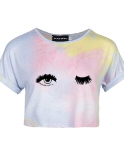Tie Dye T-Shirts Tops Kids Casual Girls Happy Letter Printed Children tshirt 2020 Summer tshirt for woman Short Sleeve Tees