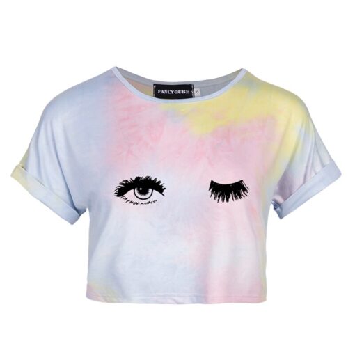 Tie Dye T-Shirts Tops Kids Casual Girls Happy Letter Printed Children tshirt 2020 Summer tshirt for woman Short Sleeve Tees