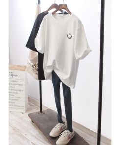 2020 t-shirt Top T Shirt Women Tshirt Loose Smile White Short Sleeve Girls New Woman Generation WBXT211