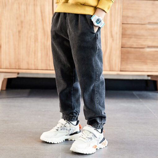hot sale autumn and winter boys jeans 4-13 years old Cotton washed kids jeans Korean pants for baby boys jeans kids plus velvet
