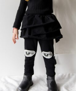 Tonytaobaby New Winter Style Baby Girl with Plush Eyes Bottom Pants Toddler Girl Winter Clothes