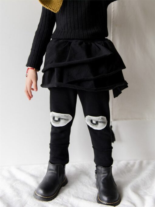 Tonytaobaby New Winter Style Baby Girl with Plush Eyes Bottom Pants Toddler Girl Winter Clothes