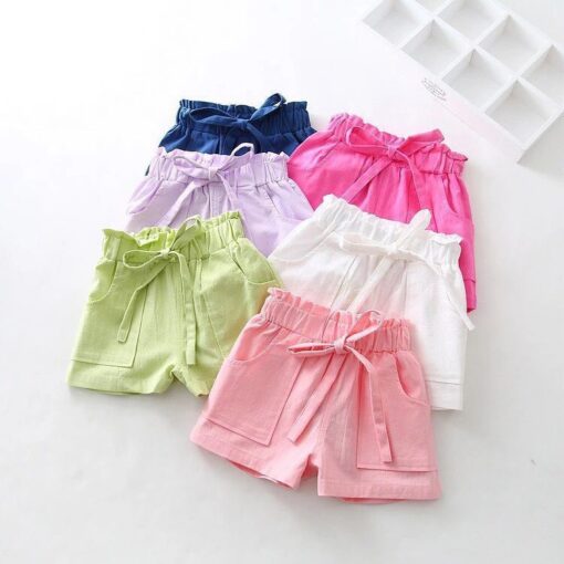 Baby Girl Shorts Kid Short Pants Casual Pants Solid Cotton Pants Summer Children Travel Beach Short Trousers