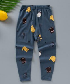 3-12Y Kids Children Boys Girls Bottom Pants Autumn Spring Lycra Thin Cartoon Kids Harem Pants Kids Girls Leggings Trousers