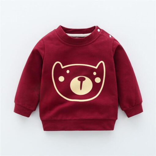 Autumn New Cute Toddler Girl Clothes Fashion Boys Sweatshirt Cartoon Animals Pattern Long Sleeve O Neck Cotton Baby Warm Outfits