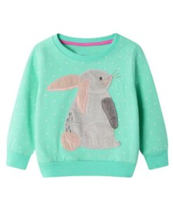 Little maven 2-7Years Autumn New Kids Baby Girl Rabbit Pattern Sweatshirts For Kids Children's Fall Clothes Warm Cardigan Menina