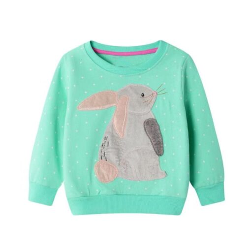 Little maven 2-7Years Autumn New Kids Baby Girl Rabbit Pattern Sweatshirts For Kids Children's Fall Clothes Warm Cardigan Menina