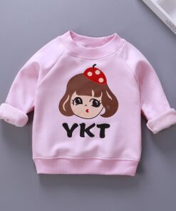 12M-5T Kids Sweatershirts Toddler Boys Girls Velet Sweatshirt Autumn Winter Warm Pullover Cotton Hoodies Children Outwear Tops