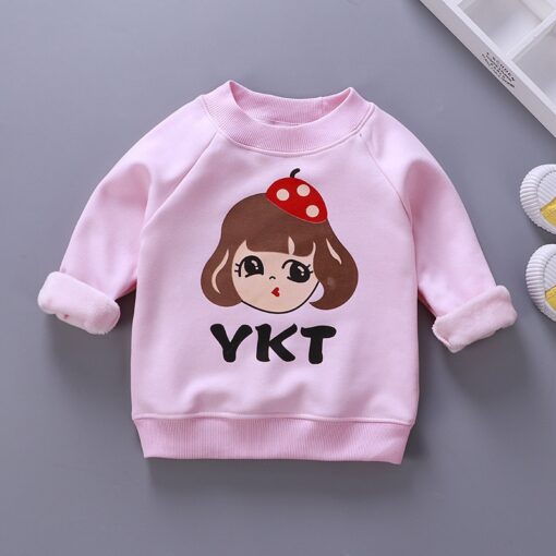 12M-5T Kids Sweatershirts Toddler Boys Girls Velet Sweatshirt Autumn Winter Warm Pullover Cotton Hoodies Children Outwear Tops
