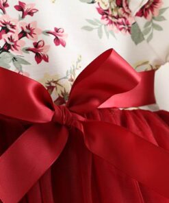 Girls Dress Floral Christmas Dress Girl Long Sleeve Fluffy Tutu Princess Dress Children Clothing E504779