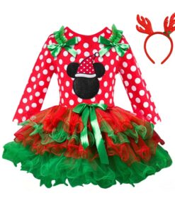 Fancy New Year Baby Girl Carnival Santa Dress For Girls Summer Mouse Christmas Children Clothing Party Tulle Kids Costume