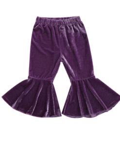 2020 New Toddler Kids Baby Girl Elastic Waist Velvet Flare Pant Bell Bottom Autumn Clothes