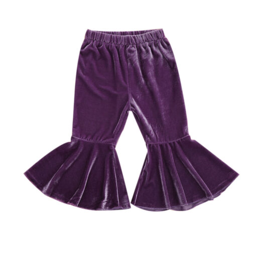 2020 New Toddler Kids Baby Girl Elastic Waist Velvet Flare Pant Bell Bottom Autumn Clothes