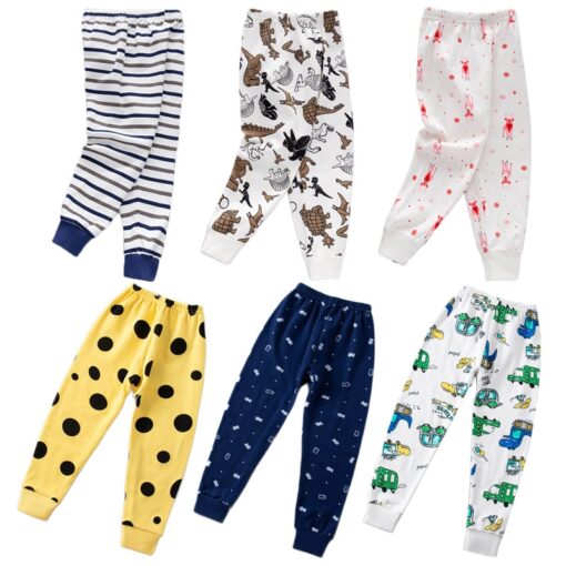 Cartoon Kids Long Pants Cotton Single Boy Cotton Trouser Striped Baby Tight Mouth Pyjama Bottoms Cotton Panties for Girl