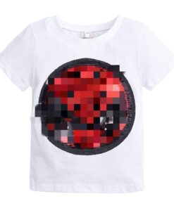 Changing Color and Pattern Switchable Sequins Boys TShirts Kid Fashion Marvel Hero T Shirt Children Top Clothes Summer