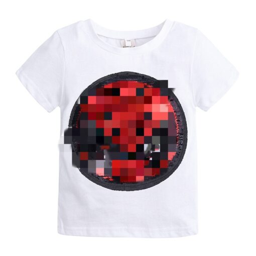 Changing Color and Pattern Switchable Sequins Boys TShirts Kid Fashion Marvel Hero T Shirt Children Top Clothes Summer