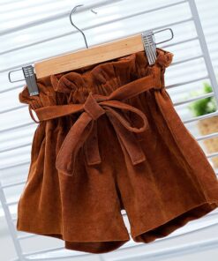 Summer New Retro Fashion Baby Girls Shorts Pure Cotton High Waist Short 0-5Y Kid Casual Bow Loose Short Solid Color Girl Legging