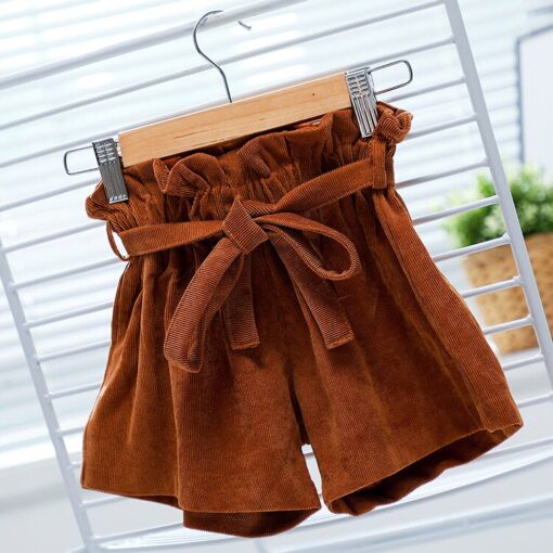 Summer New Retro Fashion Baby Girls Shorts Pure Cotton High Waist Short 0-5Y Kid Casual Bow Loose Short Solid Color Girl Legging