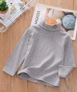 Toddler Children's Clothing TOPS Boys and Girls Autumn Winter Turtleneck Bottoming Shirt Baby Long-Sleeved T-shirt Autumn Kids