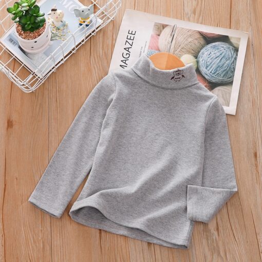 Toddler Children's Clothing TOPS Boys and Girls Autumn Winter Turtleneck Bottoming Shirt Baby Long-Sleeved T-shirt Autumn Kids