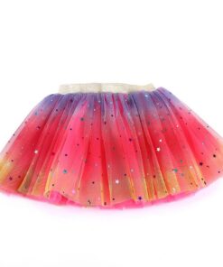 Toddler Skirt Kids Baby Star Glitter Dance Tutu Skirt For Girl Sequin 3 Layers Tulle Toddler Pettiskirt Children Chiffon 2-8T