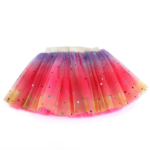 Toddler Skirt Kids Baby Star Glitter Dance Tutu Skirt For Girl Sequin 3 Layers Tulle Toddler Pettiskirt Children Chiffon 2-8T