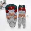 Infant Newborn Baby Girls Boys Spring Autumn Ribbed Solid Clothes Sets Long Sleeve Bodysuits + Elastic Pants 2PCs Solid Outfits