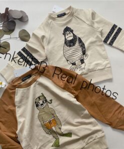 EnkeliBB Child Boys Autumn Winter Sweatshirt Fashion Brand Design Kids Long Sleeve Tops Toddler Boys Clothes For Winter Monkey