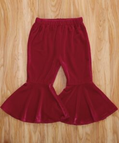 2020 New Toddler Kids Baby Girl Elastic Waist Velvet Flare Pant Bell Bottom Autumn Clothes