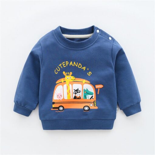 Autumn New Cute Toddler Girl Clothes Fashion Boys Sweatshirt Cartoon Animals Pattern Long Sleeve O Neck Cotton Baby Warm Outfits