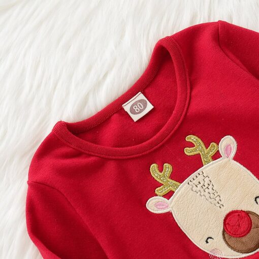 2-4 Years Christmas elk Print Girls Princess Dress Winter Long Sleeve Dresses for Girl birthday Party Cartoon Kids dress D30