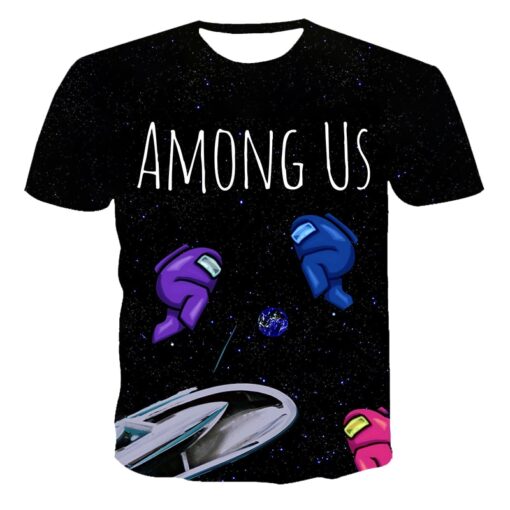 2021 Summer New 3D Printed T-shirt Among Us Anime Cartoon Game Boys and Girls T-shirts