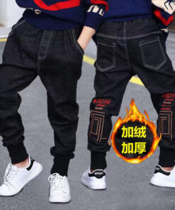 2020 Girls Boys Jeans Demin Legging Elastic Menina Blue/black Pants Children Cotton Trouser For Kids Clothes 1 2 3 4 5 6 Years