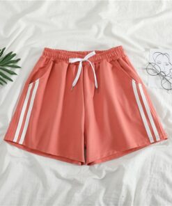 Women Shorts Summer Casual Solid Drawstring shorts high waist loose shorts for girls Soft Cool female short M-2XL