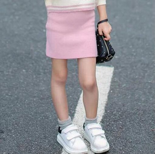 Age 2-12 Years Children's Skirt Baby Toddler Teenage Kids Skirt Knit Clothes School Girls Mini Skirts Bottoms GS57