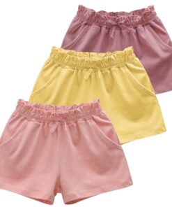 Baby Girls Shorts Kid Short Pants Casual Pants Solide Lace Cotton and Tingle Pants Summer Travel Beach Short new 2020