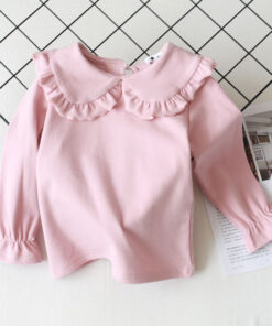2020 Spring Autumn New Girls Shirts Kid's T-shirt Lapel Lace Casual Fashion White Doll Collar Shirt Children's Clothing