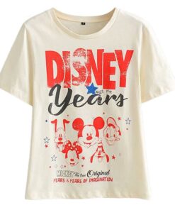 Disney Cartoon Cotton T-Shirt Women 2020 Summer Casual Mickey Mouse Daisy Duck Tshirt Women Vintage Streetwear Tee Tops T-Shirts