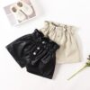 2020 New autumn winter Kids faux leather Shorts pants For Girls baby Princess Children 6 8 10 12 years