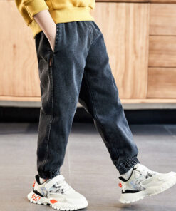 hot sale autumn and winter boys jeans 4-13 years old Cotton washed kids jeans Korean pants for baby boys jeans kids plus velvet