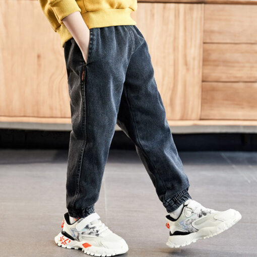 hot sale autumn and winter boys jeans 4-13 years old Cotton washed kids jeans Korean pants for baby boys jeans kids plus velvet
