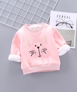 IENENS Winter Baby Girls Padded Pullovers Clothing Toddler Boy Sweatshirts Kids Cartoon Bear Hoodies T-shirt 1 2 3 4 Years