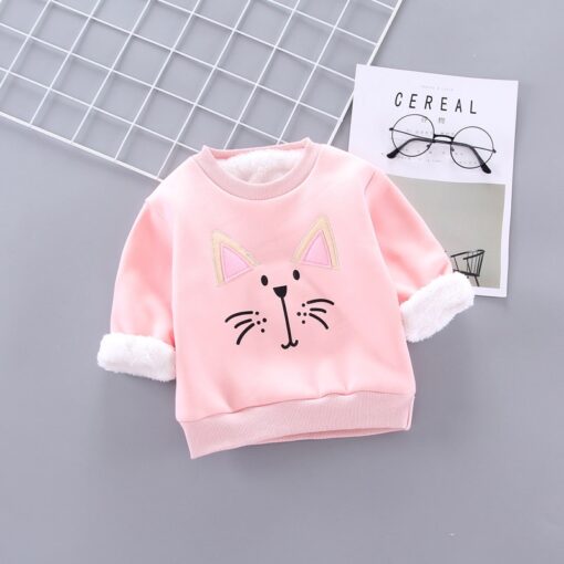 IENENS Winter Baby Girls Padded Pullovers Clothing Toddler Boy Sweatshirts Kids Cartoon Bear Hoodies T-shirt 1 2 3 4 Years