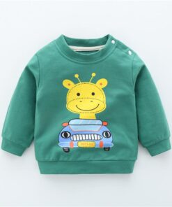 Autumn New Cute Toddler Girl Clothes Fashion Boys Sweatshirt Cartoon Animals Pattern Long Sleeve O Neck Cotton Baby Warm Outfits